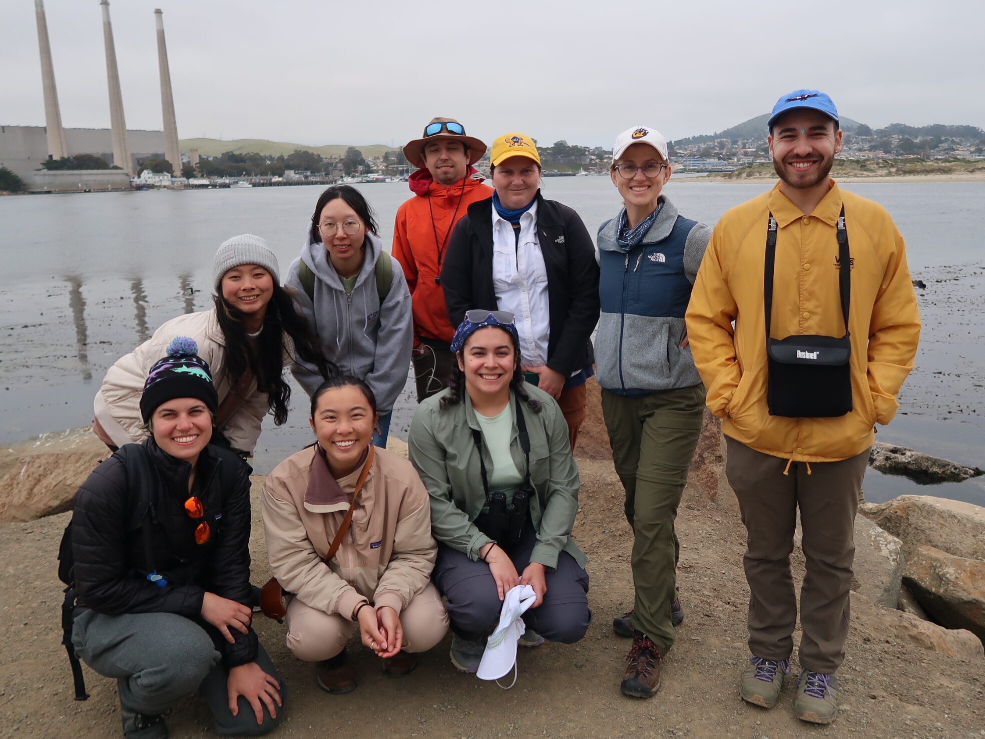 group of students at lake